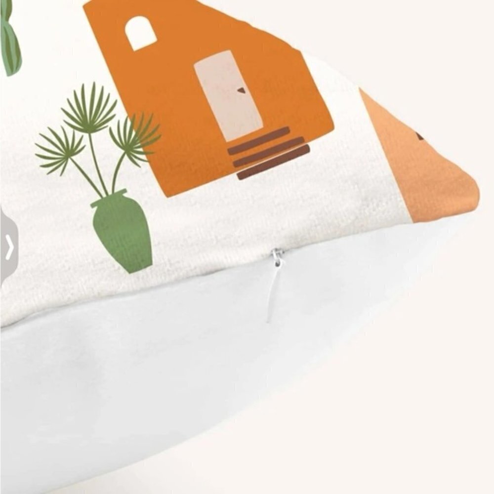 Pillow Cover Southwestern Cactus Buildings Western Zip Rectangle 19.7 X 11.8 - Picture 6 of 15